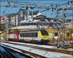 . 4001 is hauling 3012 through the station of Luxembourg City on March 15th, 2013.