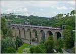 A push pull train is running on the Pulvermhle viaduct in Luxembourg City on July 3rd, 2012.