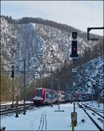 . The IR 3714 Luxembourg City - Troisvierges is arriving in Kautenbach on March 25th, 2013.