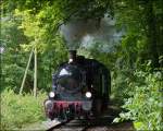 The steam engine KDL 7  Energie 507  is hauling its heritage train from Ptange to Fond de Gras on September 23rd, 2012.