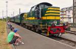 . The AMTF Diesel engine 7309  Atlanta  of the heritage railway  Train 1900  is arriving in Ptange on July 26th, 2015.