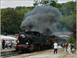 The steam engine KDL 7  Energie 507  is entering into the station of Spontin on August 14th, 2009.