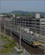 M 6 A push-pull train is entering into the station Li�ge Guillemins on September 20th, 2009.