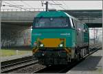 MAK G 2000 BB The Vossloh MaK G 2000 1616 is running through the station of Antwerpen Noorderdokken (B) on April 24th, 2010.