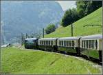 mob-montreux-berner-oberland-bahn The GoldenPass classic train with Pullman wagons 'Belle Epoque' is running between Gstaad and Ch�teau d'Oex on July 31st, 2008.