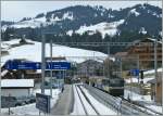 mob-montreux-berner-oberland-bahn A big Station for a small train: Saanenm�ser on the MOB GoldenPass Line Montreux - Zweisimmen -(Luzern).
04.03.2011