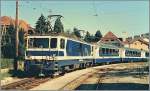 mob-montreux-berner-oberland-bahn MOB GDe 4/4 with a Panoramic Express by Fontanivent. 
(Summer 1985/scanned Picture)