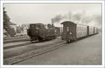 Molli The 'Molli' steam engine and coaches in Bad Doberan. 
Sept. 1990.
