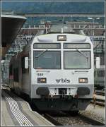 rbde-565-bls-rm BLS RBDe 565 988 'White Bull' as local train to Zweisimmen is leaving the station of Spiez on July 29th, 2008.