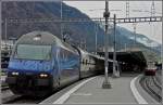 Re 460 Re 460 021-9 is leaving the station of Chur on December 23rd, 2009.