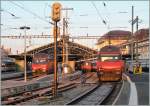 Re 460 Re 460 031-8 with IR from Luzern to Geneva and Re 460 031-8 with his IR to Brig in the Lausanne Station.
10.02.2011