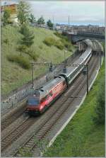 Re 460 SBB Re 460 094-6 with a IR from Brig to Geneva Airport by Lausanne. 
28.09.2010