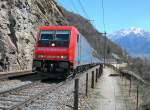 Re 484 Re 484 018 with a Cisalpino (CIS) service by Lalden.
11.04.2007