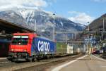 Re 484 Re 484 003 with a Cargo train in Bellinzona. 
22.01.2009