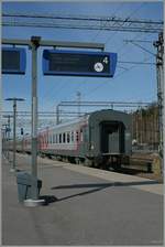 A international Overnight train to Mokva si waiting his departure time in Helsinki.