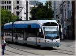 Saarbahn Saarbahn N� 1024 is arriving at the main station of Saarbr�cken on June 22nd, 2009.