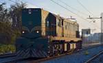 Diesel loc 644-018 is running through Maribor-Tabor on the way to Studenci station. /15.11.2012