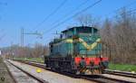 Diesel loc 643-032 is running through Maribor-Tabor on the way to Studenci station. /18.4.2013