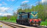 Diesel loc 643-032 is running through Maribor-Tabor on the way to Tezno yard. /3.5.2013