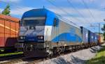 Diesel loc ADRIA 2016 921 'Ingrid' is hauling container train through Maribor-Tabor on the way to Koper port. /29.5.2013