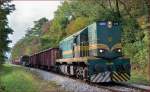 Diesel loc 644-018 pull freight train through Maribor-Studenci on the way to Tezno yard. /3.10.2013
