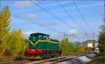 Diesel loc 643-026 is running through Maribor-Tabor on the way to Tezno yard. /14.10.2013