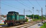 Diesel loc 642-185 run through Maribor-Tabor on the way to Maribor station. /18.7.2014