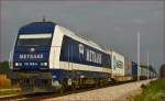 Diesel loc 761 006 pull container train through Cirkovce-Polje on the way to Koper port. 2.10.2014
