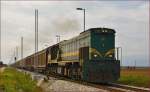 Diesel loc 664-115 pull freight train through Cirkovce-Polje on the way to Hodoš. /2.10.2014