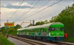 Multiple units 711-014 are running through Maribor-Tabor on the way to Maribor station. /7.5.2014