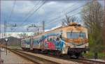 Multiple units 814-130 are running through Maribor-Tabor on the way to Pragersko. /24.3.2014