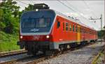 Multiple units 813-108 run through Maribor-Tabor on the way to Maribor station. /24.7.2014