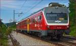 Multiple units 814-108 run through Maribor-Tabor on the way to Maribor station. / 24.7.2014