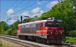 Electric loc 363-002 is running through Maribor-Tabor on the way to Maribor station.