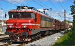 Electric loc 363-016 pull ore train through Maribor-Tabor on the way Koper port.