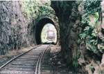 Class W3 locomotive passes through a series of tunnels in the Kadugannawe line.