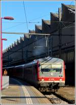 serie--628-928 CFL 628 505 is leaving the station of Luxembourg City on January 16th, 2012.