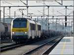 Serie 13 S�rie 13 double header is hauling a freight train through the station of P�tange on February 8th, 2011. 