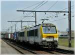 Serie 13 S�rie 13 double header is hauling a goods train through the station Antwerpen Noorderdokken on April 24th, 2010.
