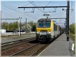 Serie 13 HLE 13 double header is hauling a freight train through Antwerpen Noorderdokken on April 24th, 2010.