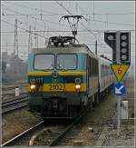 Serie 21 2102 with M 4 wagons photographed at Bruxelles Nord on February 27th, 2009.