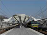 Serie 21 HLE 2121 with special train is waiting for passengers in Li�ge Guillemins on March 30th, 2009.