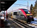 Serie 2100 2102 as local train to Ettelbr�ck pictured at the station of Wiltz on January 29th, 2005.