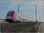 Serie 2200 2209 is running between Lintgen and Mersch on February 18th, 2010.