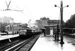 Special train with German Rheingold-carriages in Verviers-Central station. SNCB electric ...