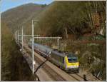 Serie 3000 3002 is heading the IR 115 Liers - Luxembourg City near Goebelsm�hle on Jauary 15th, 2012.