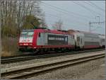 Serie 4000 4010 heading a local train is running between Luxembourg City and Berchem on March 1st, 2009.