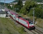 Serie 4000 4015 with bilevel cars is leaving the station of Wiltz on August 7th, 2010.