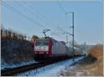 Serie 4000 4008 with the IR 3739 Troisvierges - Luxembourg City is running through Lelingen on February 10th, 2012.