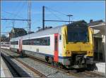 Serie 41 4161 is waiting for passengers to Dinant at the station of Libramont on February 10th, 2008.